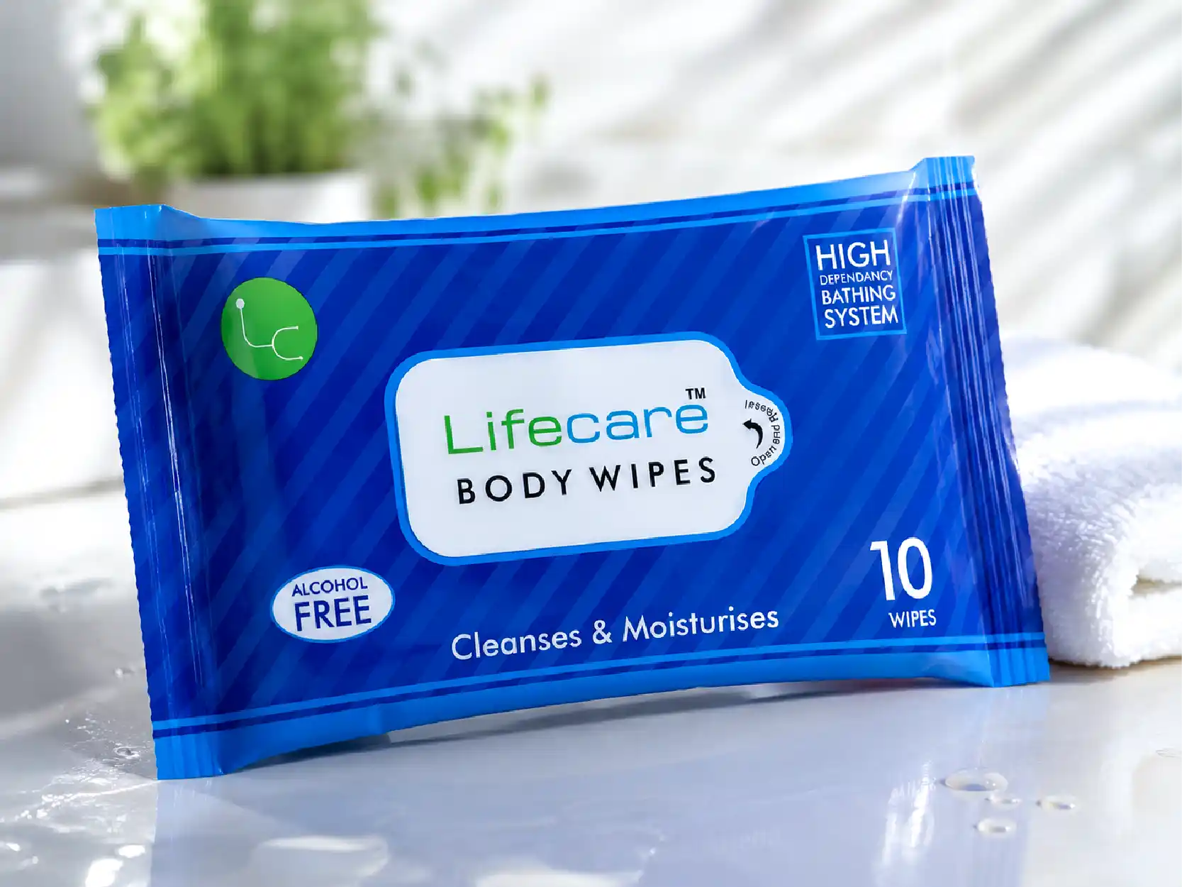 LifeCare body wipes pack for adult skin hygiene between baths