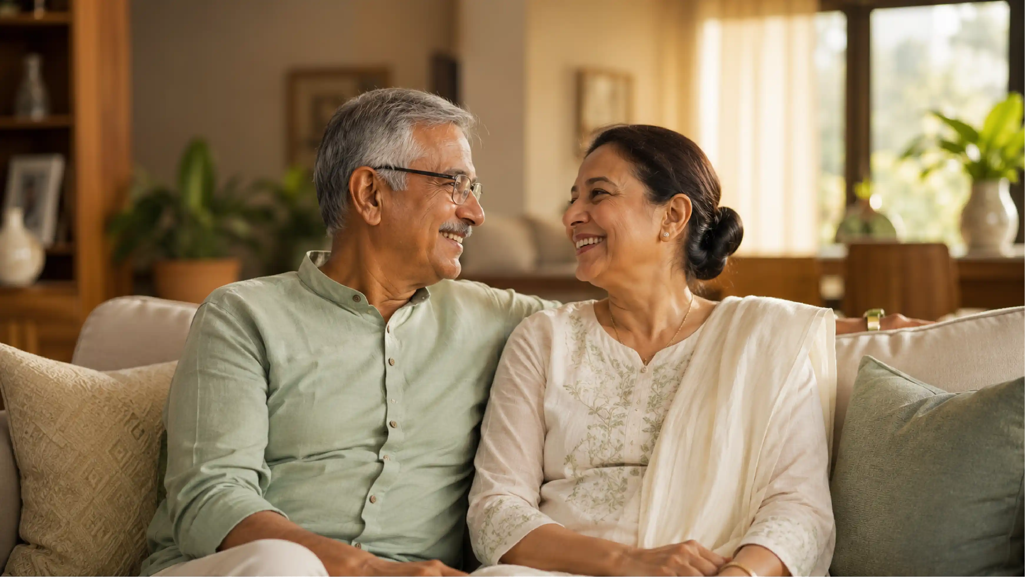 Happy couple at home with LifeCare products