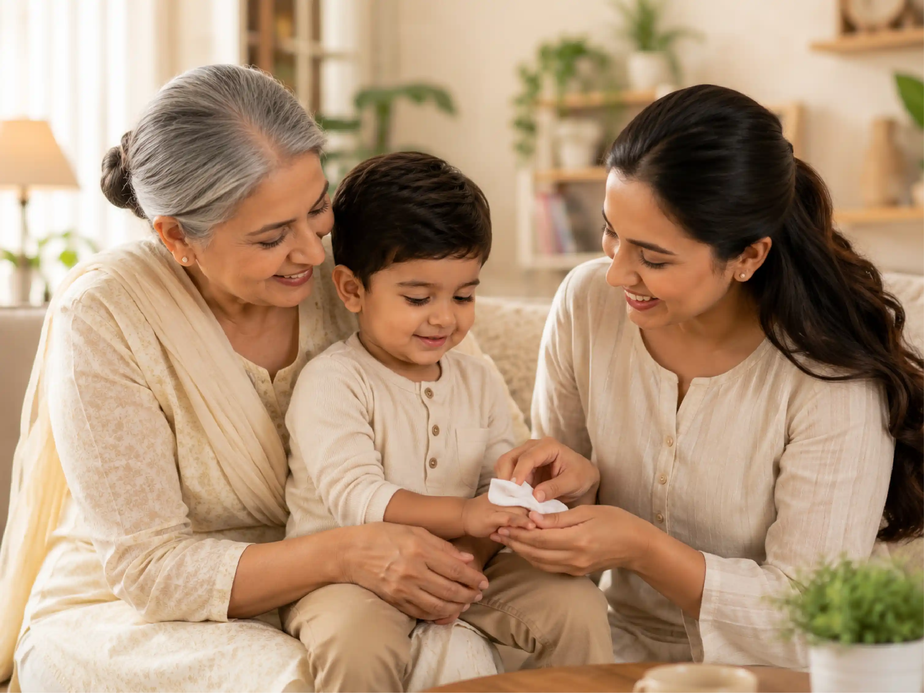 Baby wipes for adult and elderly skin care