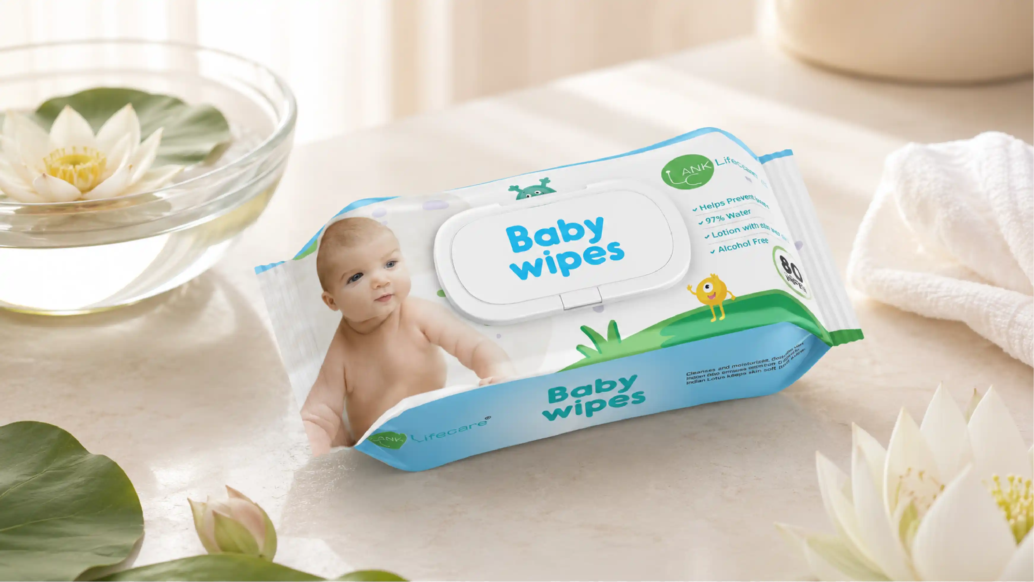 Indian lotus extract in ANK Lifecare baby wipes