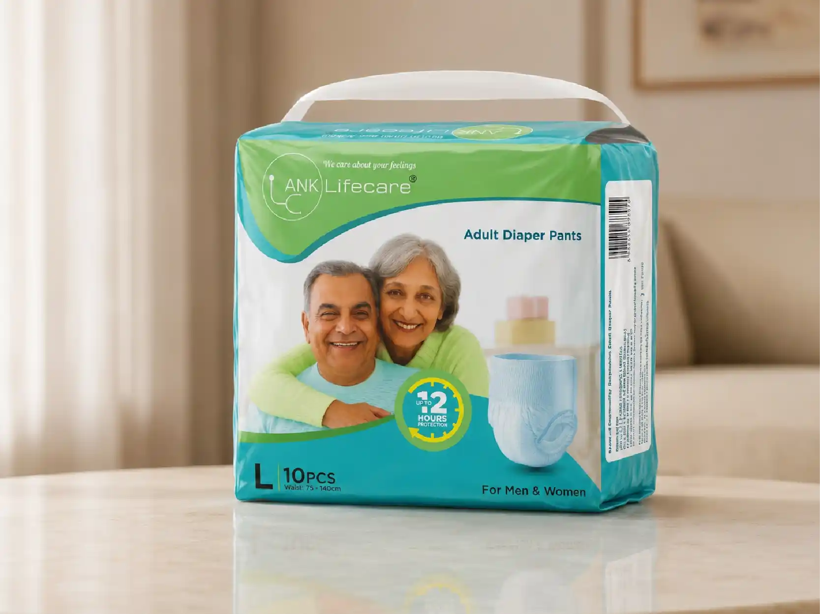LifeCare pant-style adult pull-up diaper pack for active users