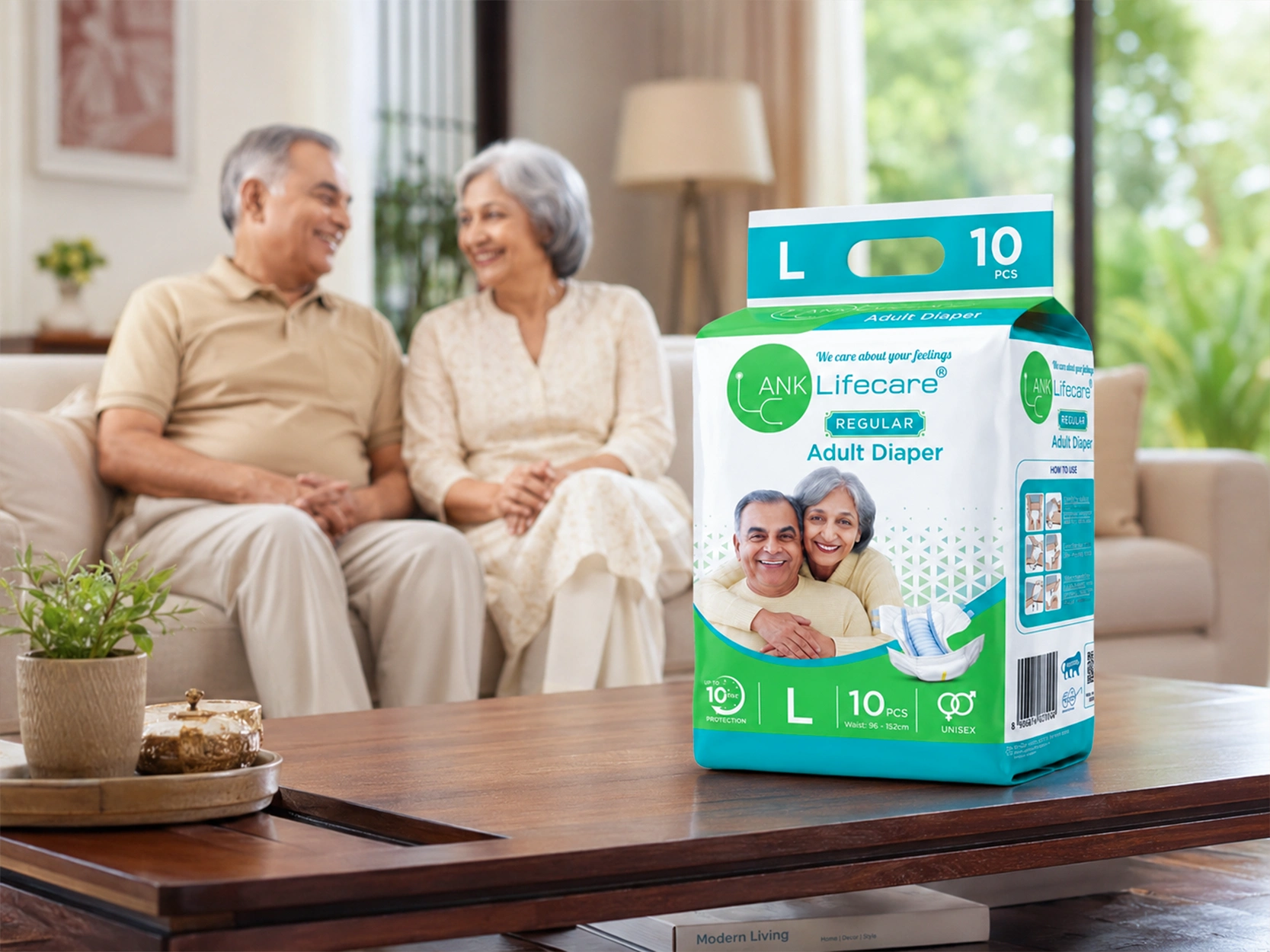 LifeCare regular tape-style adult diaper 10-piece pack for everyday home care