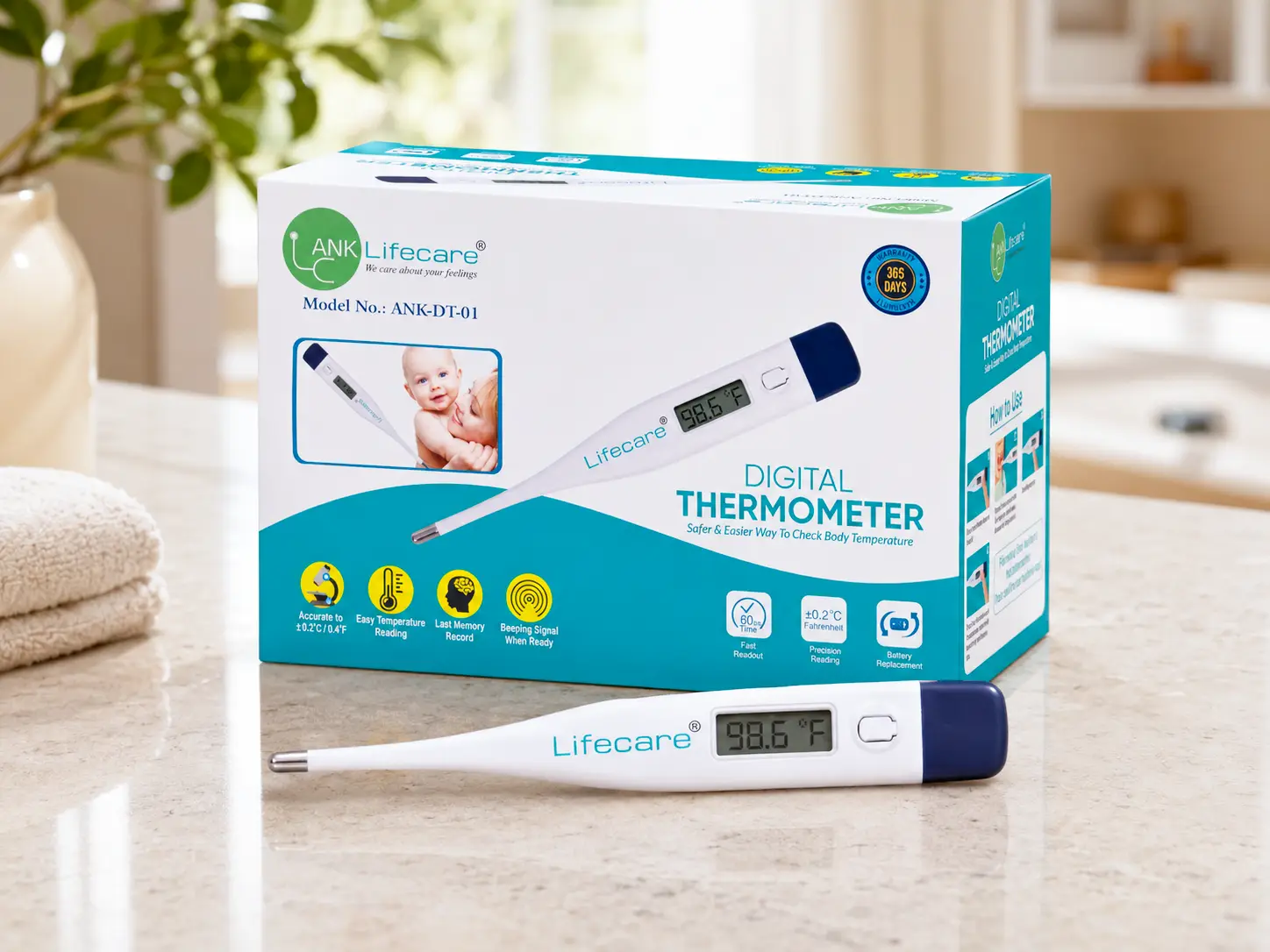 ANK LifeCare digital thermometer for accurate home temperature monitoring